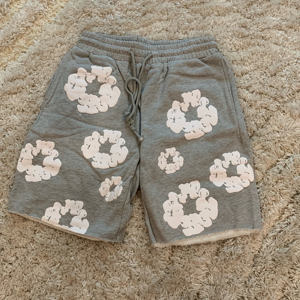 Denim Tears ‘The Cotton Wreath’ Flared Shorts Grey Men’s Large